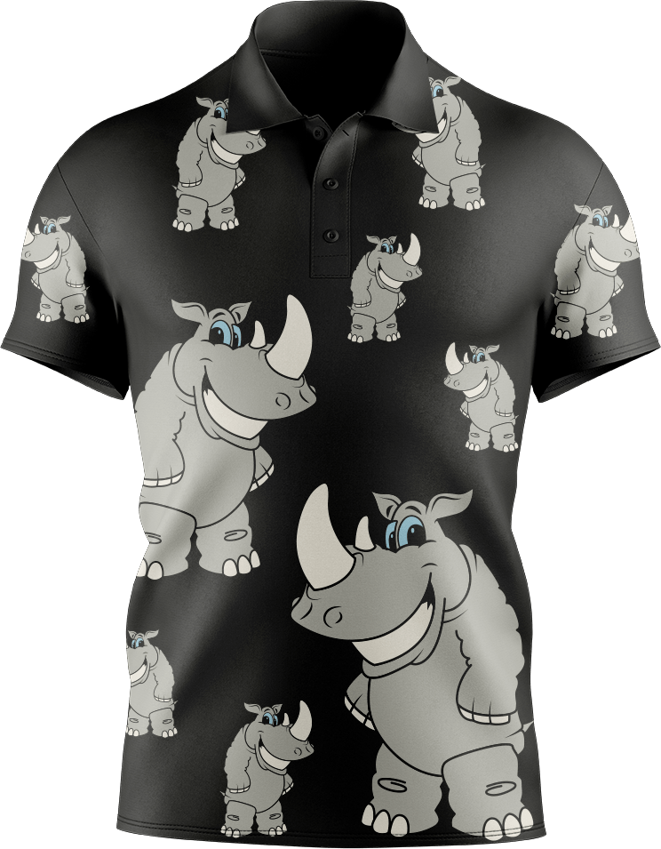 Racy Rhino Men's Short Sleeve Polo - fungear.com.au