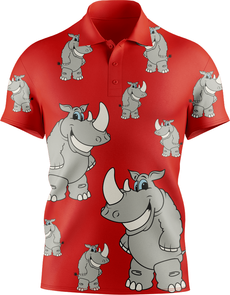 Racy Rhino Men's Short Sleeve Polo - fungear.com.au