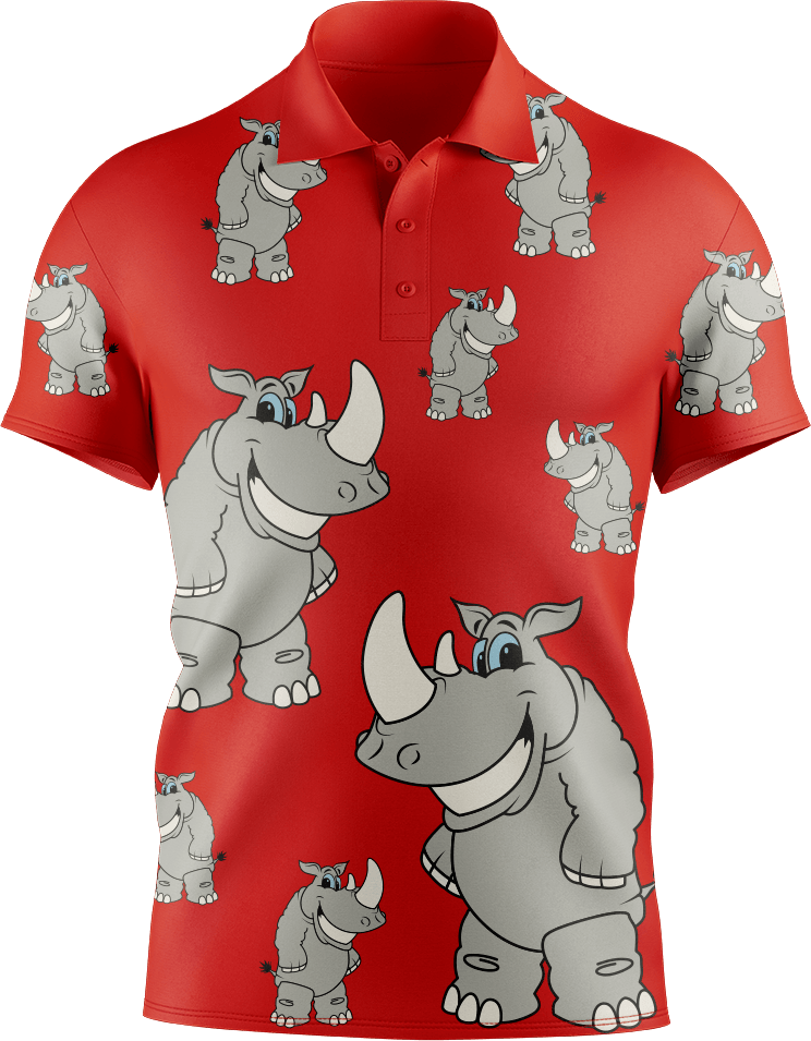 Racy Rhino Men's Short Sleeve Polo