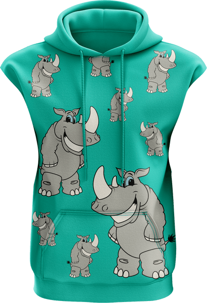 Racy Rhino Sleeveless Hoodie - fungear.com.au