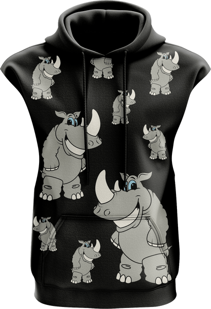 Racy Rhino Sleeveless Hoodie - fungear.com.au