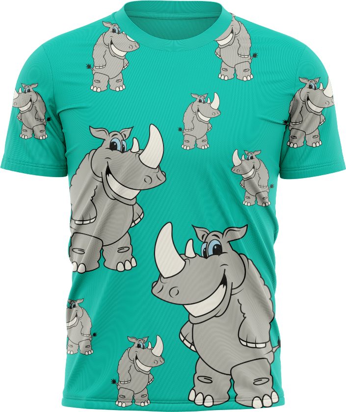 Racy Rhino T shirts - fungear.com.au