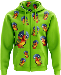 Rainbow Lorikeet Full Zip Hoodies Jacket 1