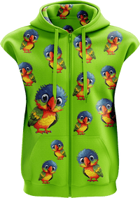 Rainbow Lorikeet Full Zip Sleeveless Hoodie Jackets 1