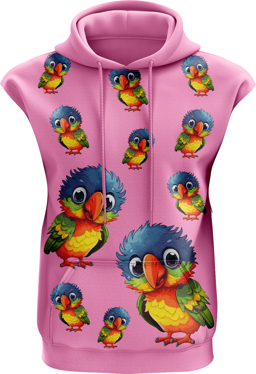 Rainbow Lorikeet Sleeveless Hoodie - fungear.com.au