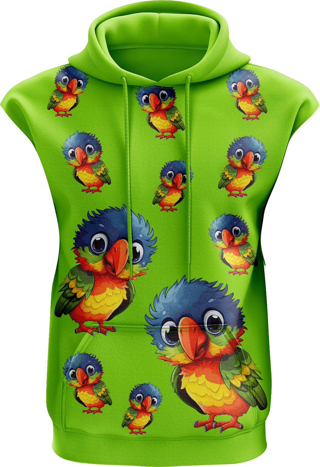 Rainbow Lorikeet Sleeveless Hoodie - fungear.com.au