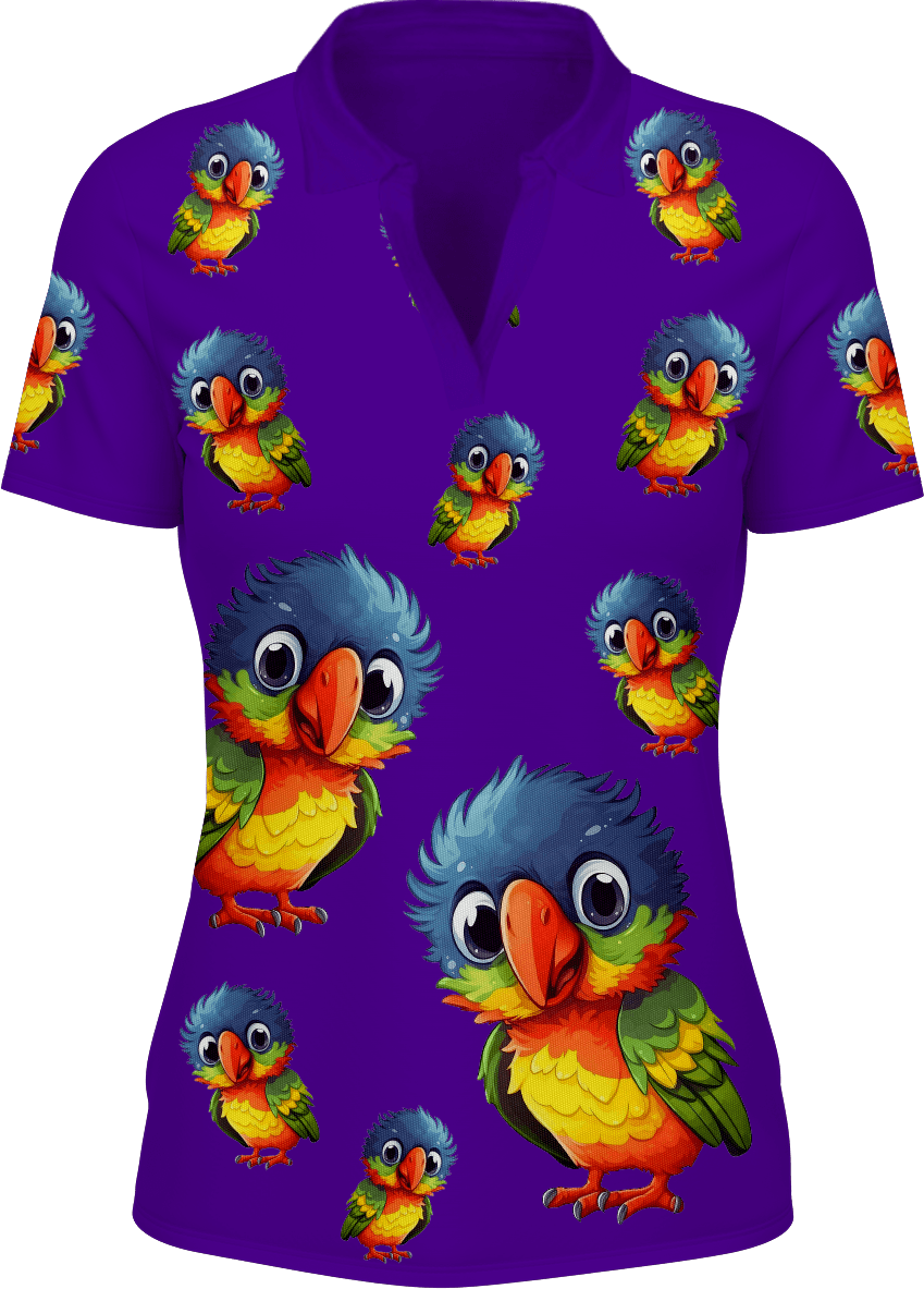 Rainbow Lorikeet Women's Polo - fungear.com.au