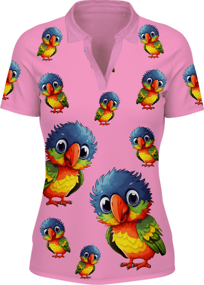 Rainbow Lorikeet Women's Polo - fungear.com.au