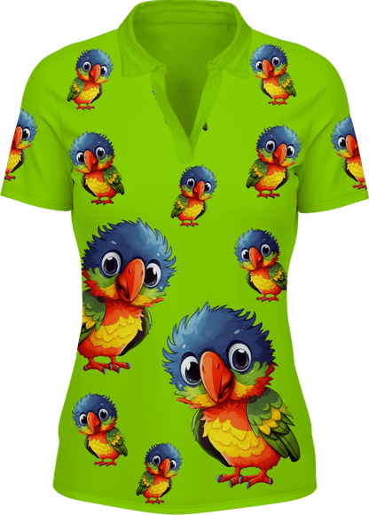 Rainbow Lorikeet Women's Polo - fungear.com.au