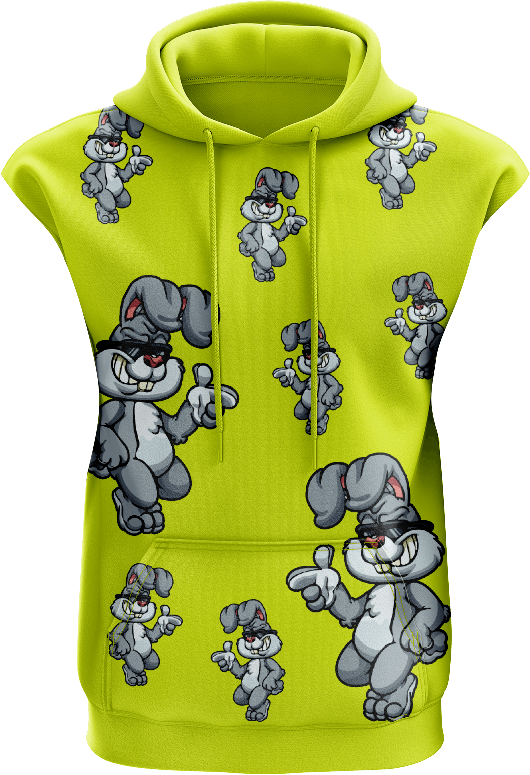 Rogue Rabbit Full Zip Sleeveless Hoodie Jackets - fungear.com.au