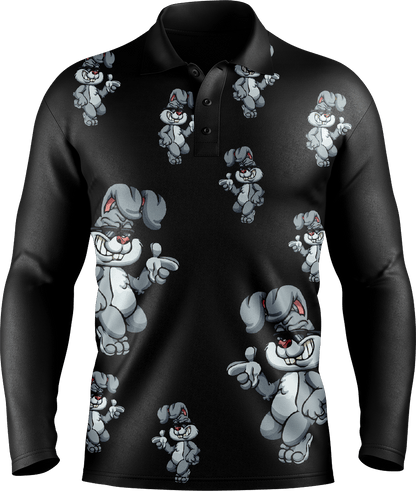 Rogue Rabbit Men's Long Sleeve Polo - fungear.com.au