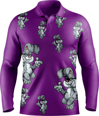 Rogue Rabbit Men's Long Sleeve Polo - fungear.com.au