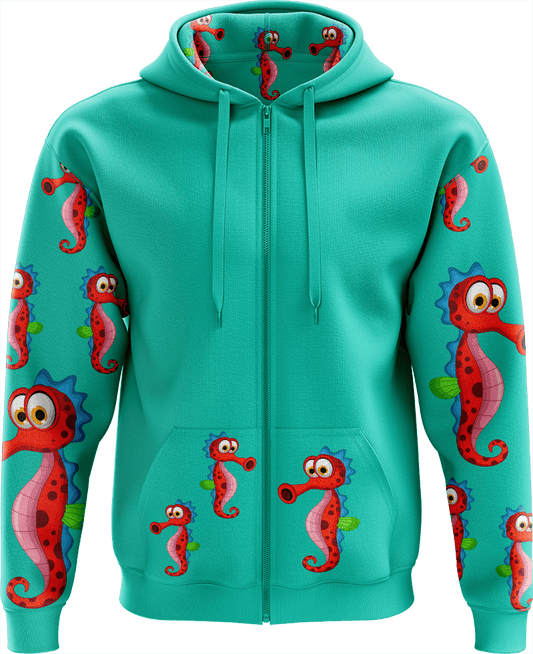Sassy Seahorse Full Zip Hoodies Jacket - fungear.com.au