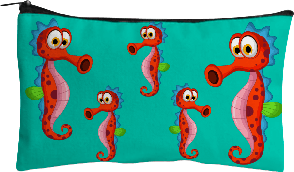 Sassy Seahorse Jumbo Pencil Case - fungear.com.au