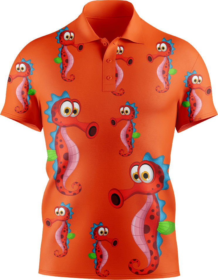 Sassy Seahorse Men's Short Sleeve Polo