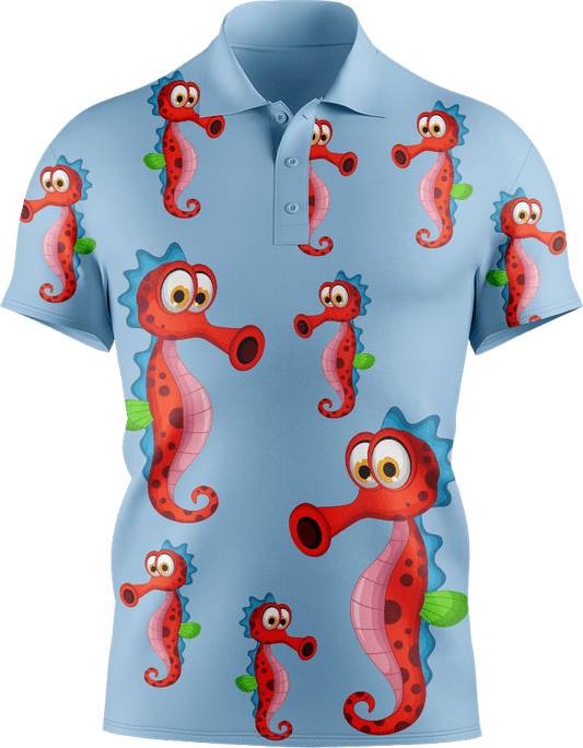 Sassy Seahorse Men's Short Sleeve Polo - fungear.com.au