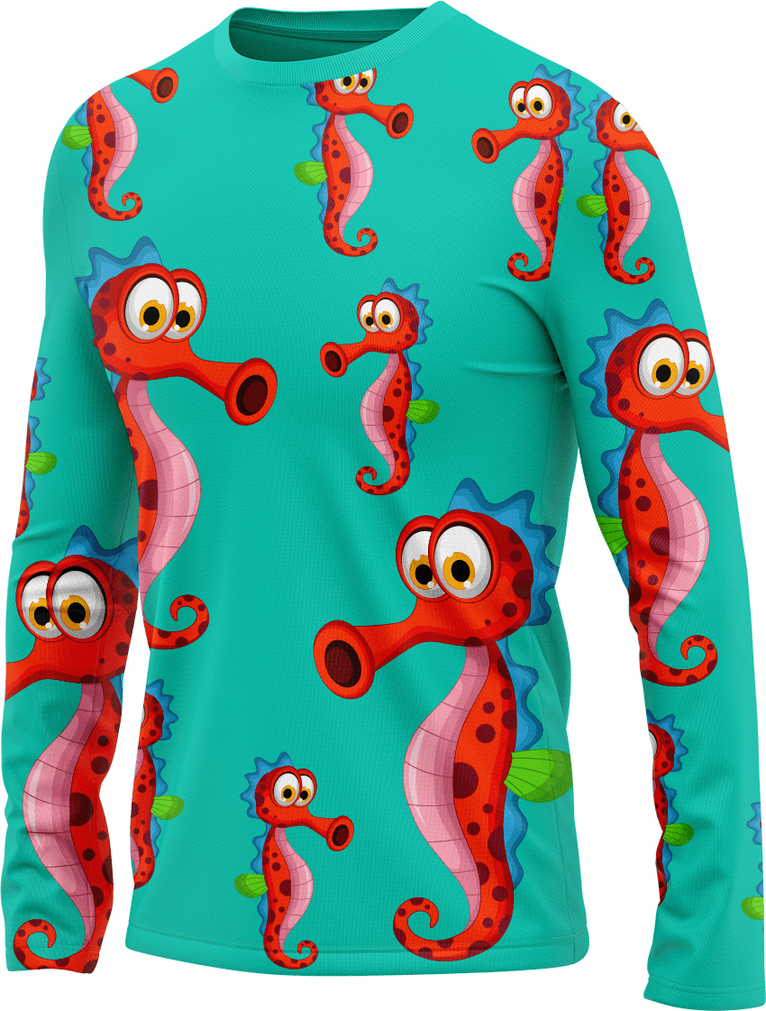 Sassy Seahorse Rash Shirt Long Sleeve - fungear.com.au