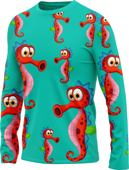 Sassy Seahorse Rash Shirt Long Sleeve - fungear.com.au