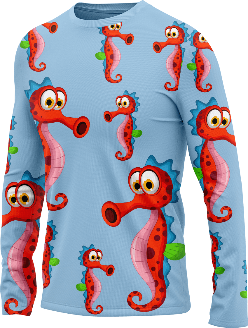 Sassy Seahorse Rash Shirt Long Sleeve - fungear.com.au