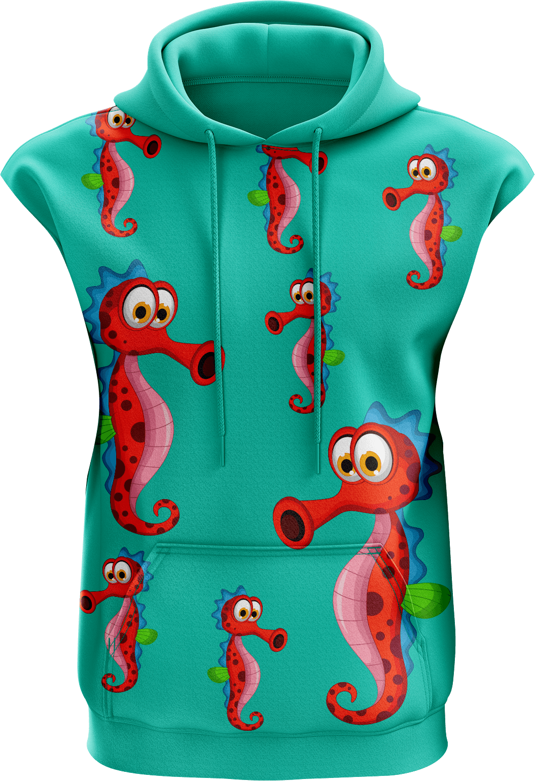 Sassy Seahorse Sleeveless Hoodie - fungear.com.au