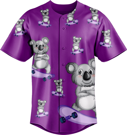 Skater Koala Baseball Jerseys - fungear.com.au