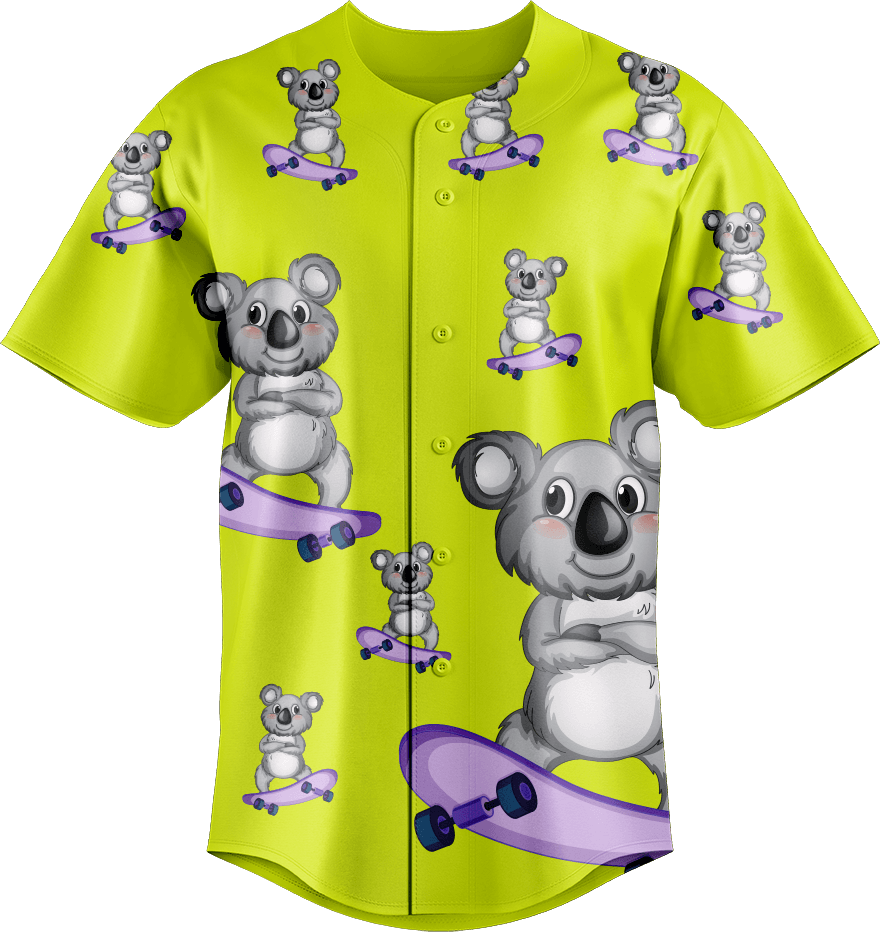 Skater Koala Baseball Jerseys - fungear.com.au