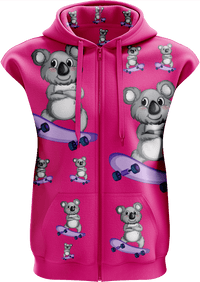 Skater Koala Full Zip Sleeveless Hoodie Jackets 2