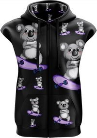 Skater Koala Full Zip Sleeveless Hoodie Jackets 4