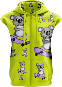 Skater Koala Full Zip Sleeveless Hoodie Jackets 3