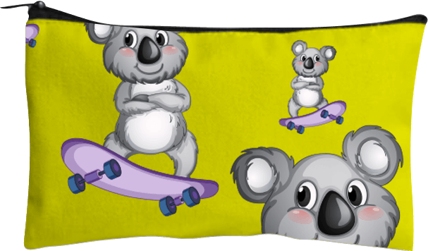 Skater Koala Jumbo Pencil Case - fungear.com.au