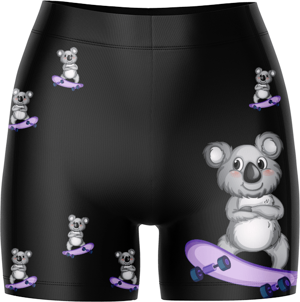 Skater Koala Ladies Gym Shorts - fungear.com.au