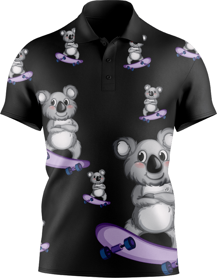 Skater Koala Men's Short Sleeve Polo