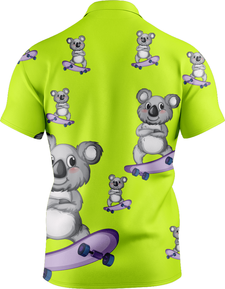 Skater Koala Men's Short Sleeve Polo - fungear.com.au
