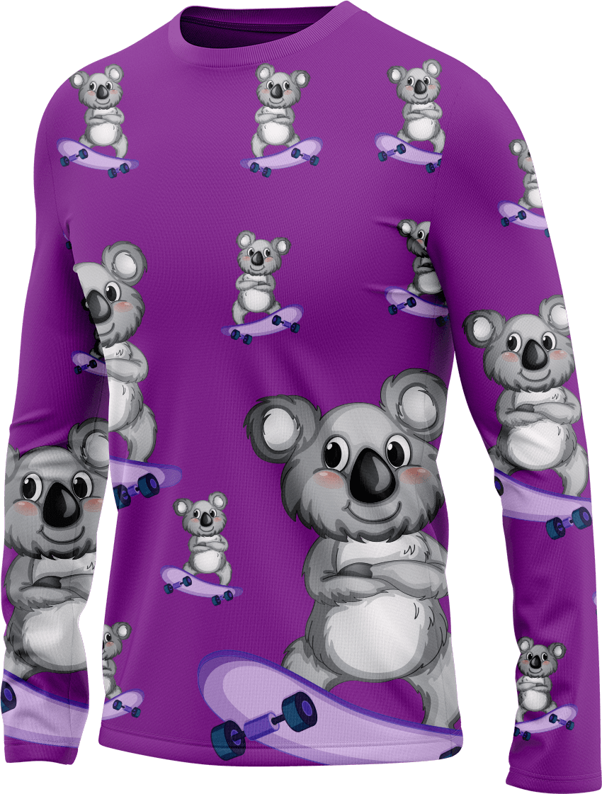 Skater Koala Rash T-Shirt Long Sleeve - fungear.com.au