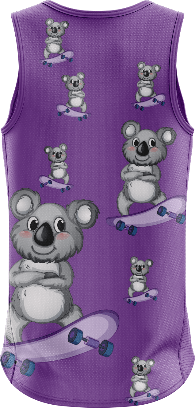 Skater Koala Singlets - fungear.com.au