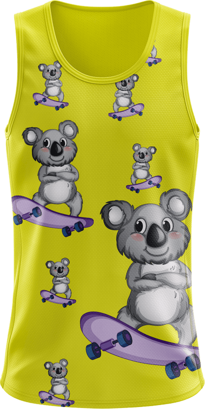 Skater Koala Singlets - fungear.com.au