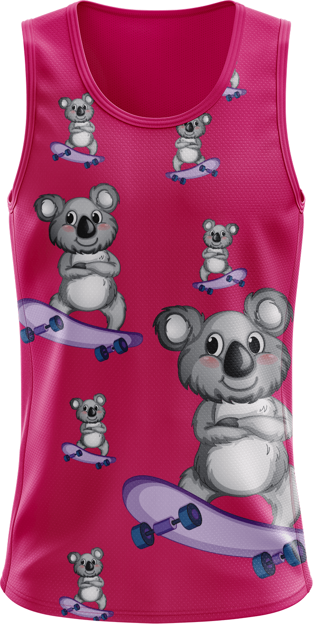 Skater Koala Singlets - fungear.com.au