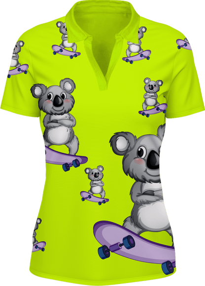 Skater Koala Women's Polo - fungear.com.au