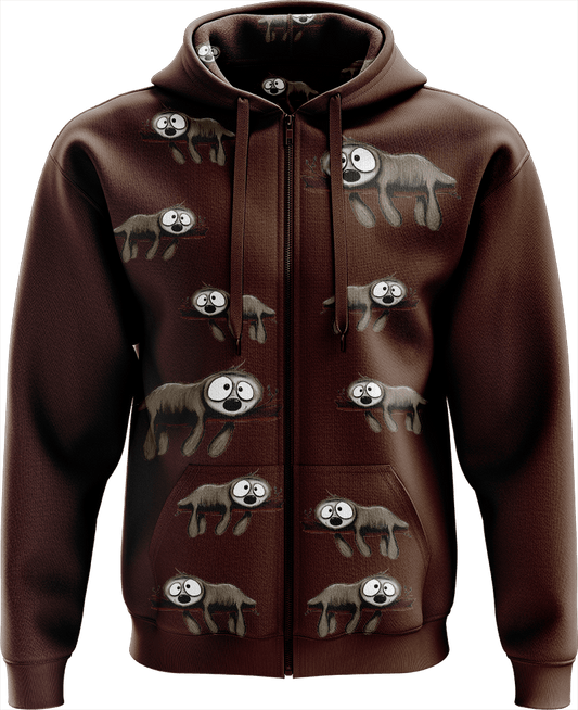 Snoozy Sloth Full Zip Hoodies Jacket - fungear.com.au