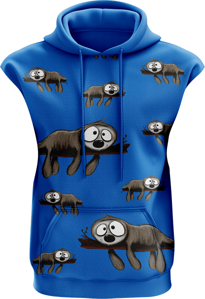 Snoozy Sloth Full Zip Sleeveless Hoodie Jackets - fungear.com.au