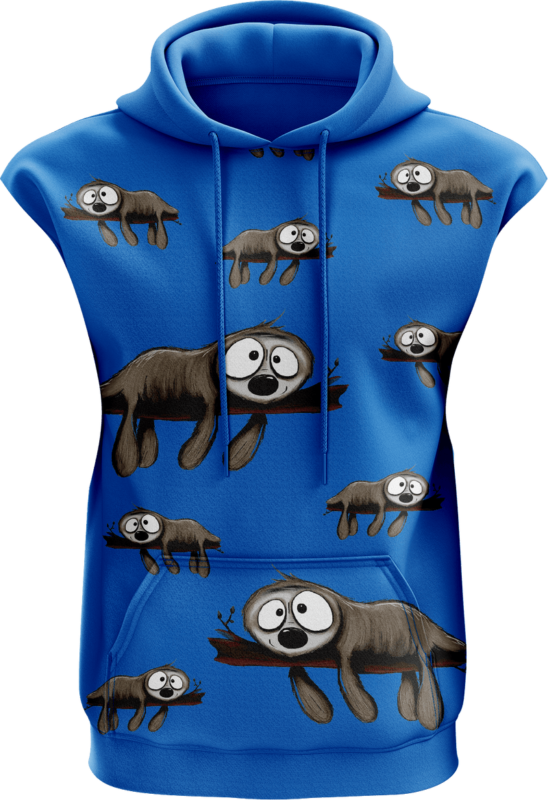 Snoozy Sloth Full Zip Sleeveless Hoodie Jackets