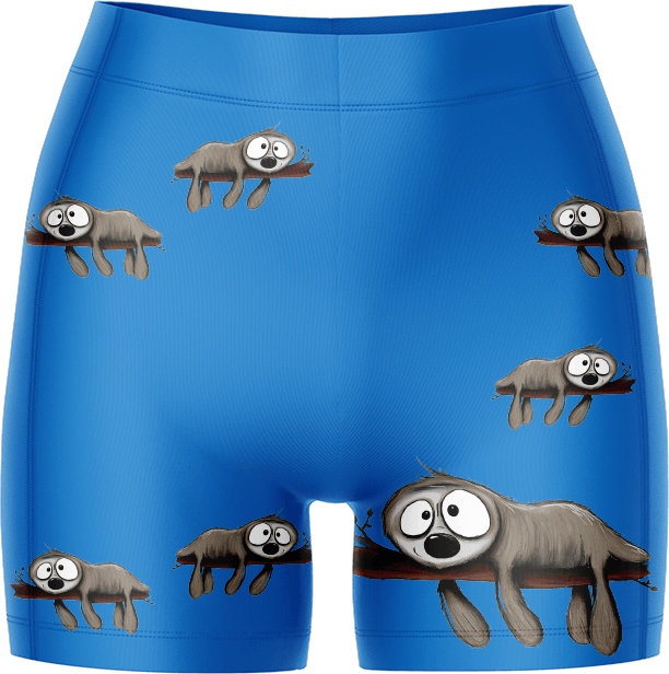 Snoozy Sloth Ladies Gym Shorts - fungear.com.au