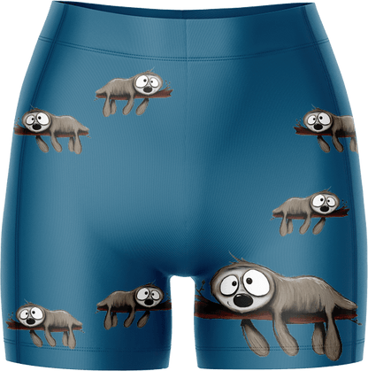 Snoozy Sloth Ladies Gym Shorts - fungear.com.au