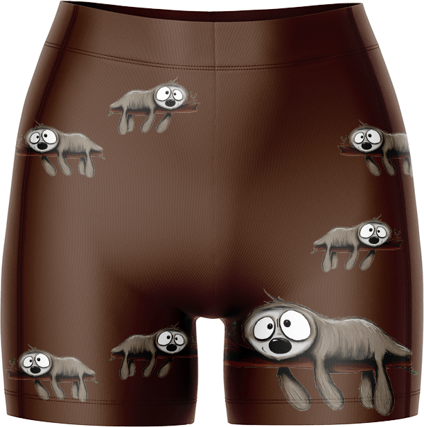 Snoozy Sloth Ladies Gym Shorts