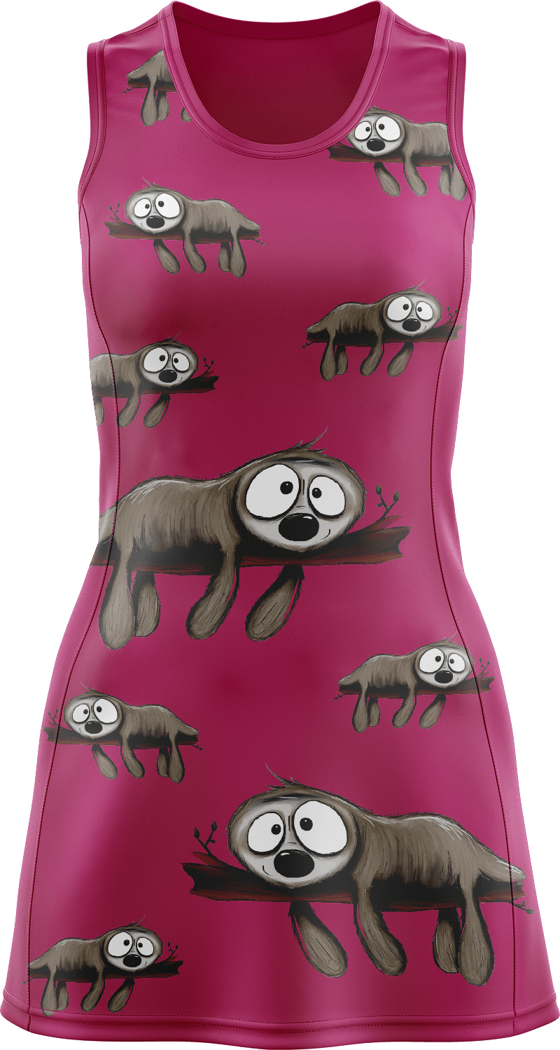 Snoozy Sloth Ladies Mini Dress - fungear.com.au