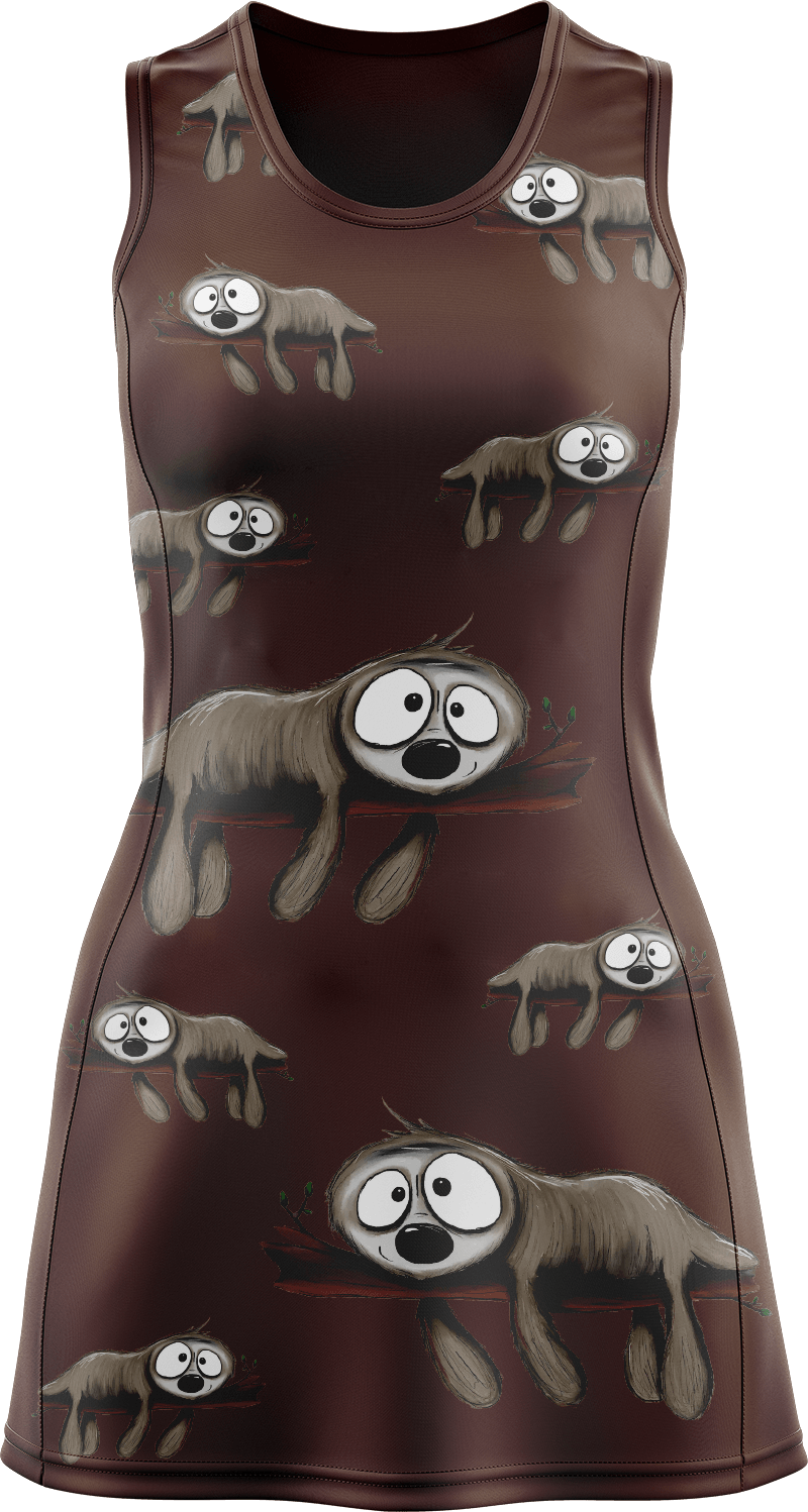 Snoozy Sloth Ladies Mini Dress - fungear.com.au