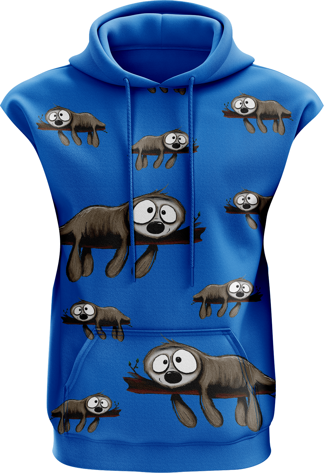 Snoozy Sloth Sleeveless Hoodie - fungear.com.au