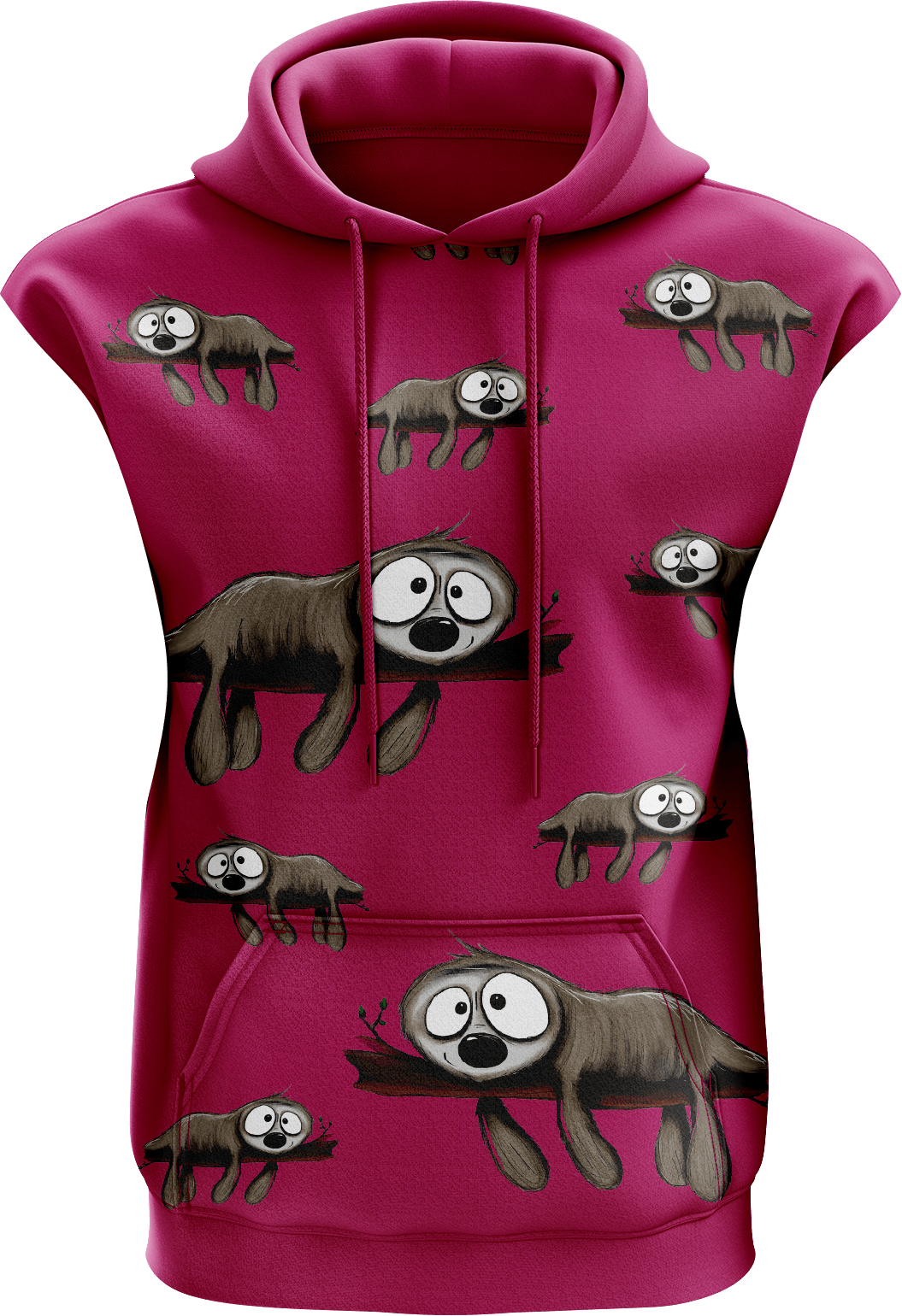 Snoozy Sloth Sleeveless Hoodie - fungear.com.au