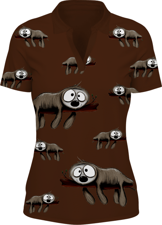 Snoozy Sloth Women's Polo - fungear.com.au