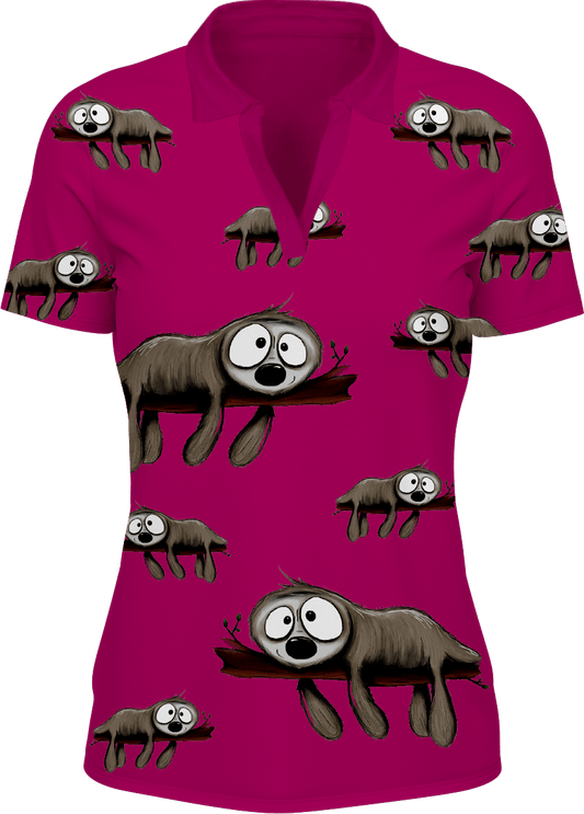 Snoozy Sloth Women's Polo - fungear.com.au